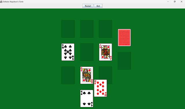 Screenshot of java solitaire game.